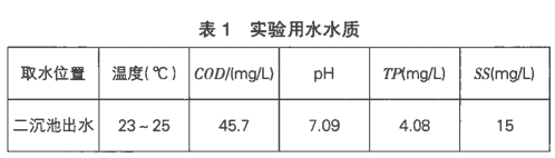 除磷水质参数